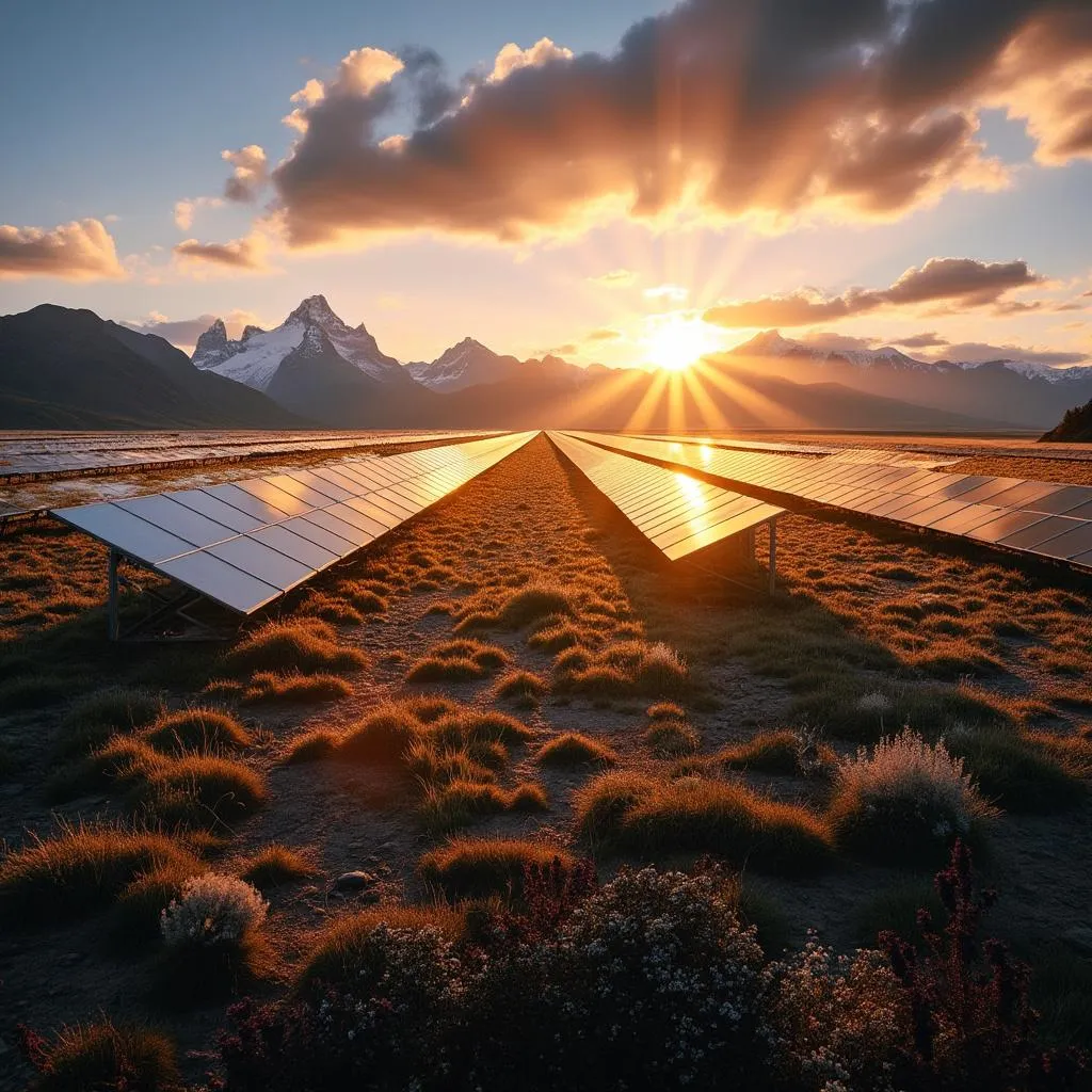 Paneles solares en Patagonia
